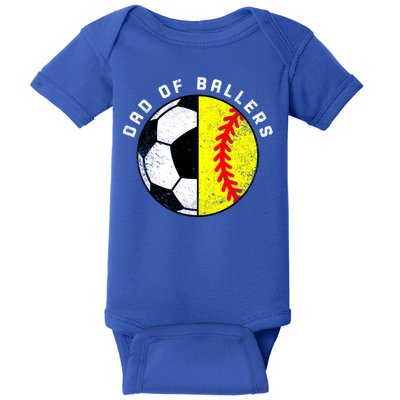 Dad Of Ballers Funny Soccer Softball Dad Gift Baby Bodysuit