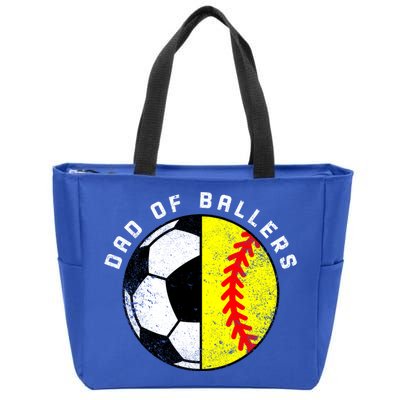 Dad Of Ballers Funny Soccer Softball Dad Gift Zip Tote Bag