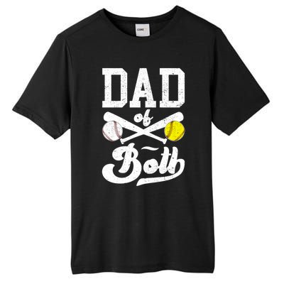 Dad Of Both Proud Softball Baseball Dad Gift Tall Fusion ChromaSoft Performance T-Shirt