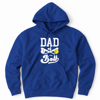 Dad Of Both Proud Softball Baseball Dad Gift Hoodie