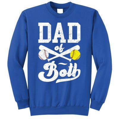 Dad Of Both Proud Softball Baseball Dad Gift Sweatshirt