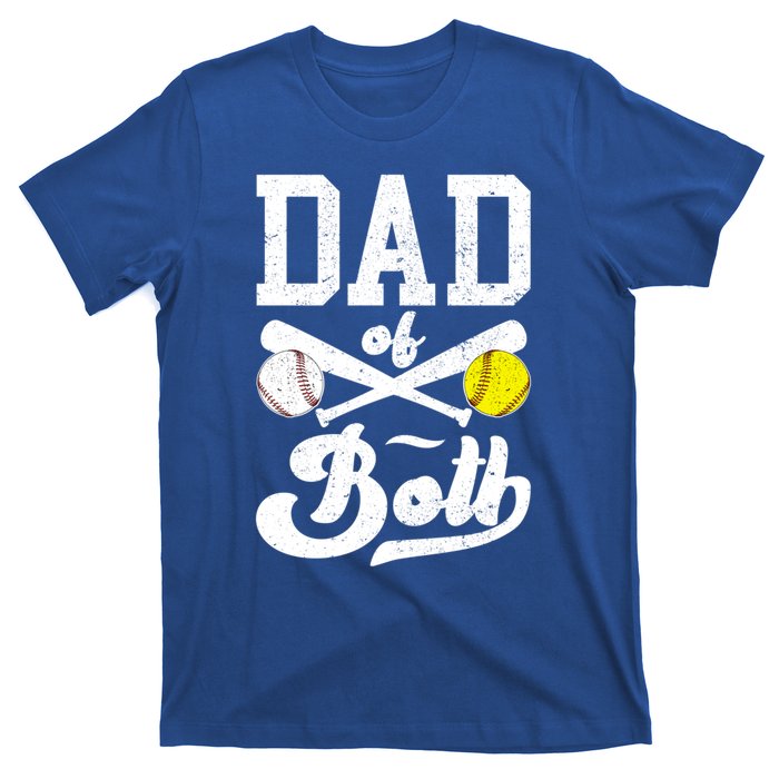 Dad Of Both Proud Softball Baseball Dad Gift T-Shirt