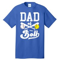 Dad Of Both Proud Softball Baseball Dad Gift Tall T-Shirt