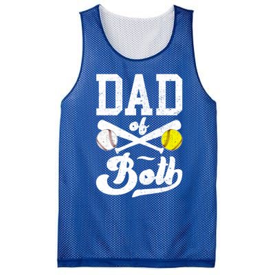 Dad Of Both Proud Softball Baseball Dad Gift Mesh Reversible Basketball Jersey Tank