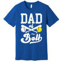 Dad Of Both Proud Softball Baseball Dad Gift Premium T-Shirt