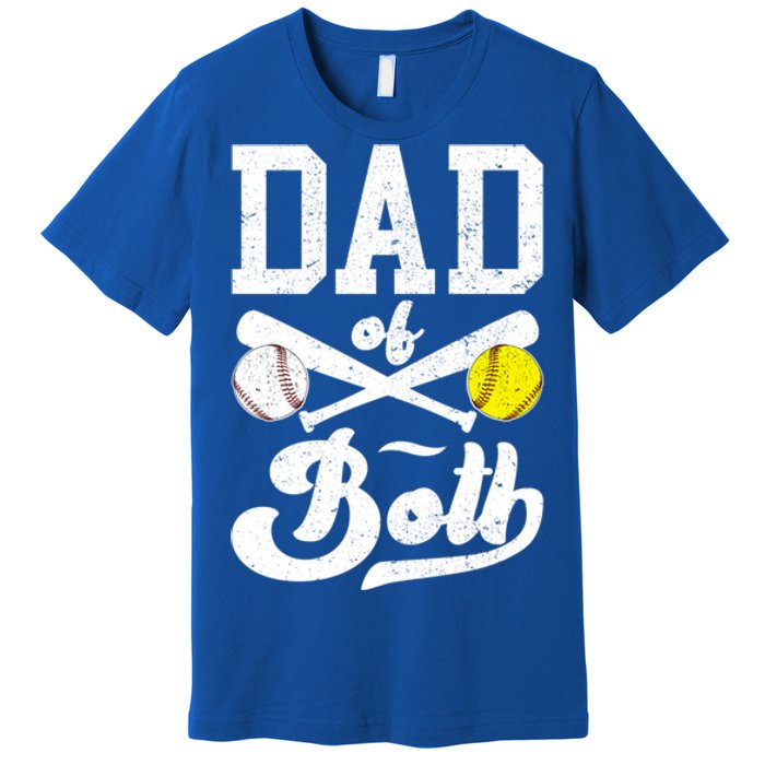 Dad Of Both Proud Softball Baseball Dad Gift Premium T-Shirt