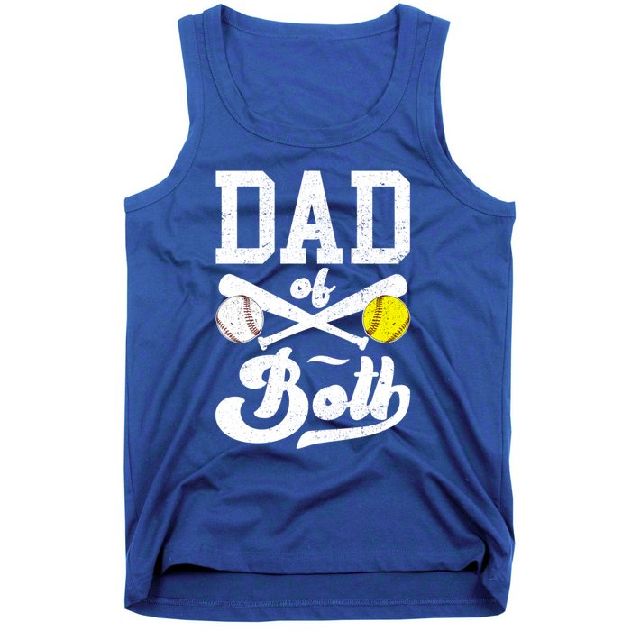 Dad Of Both Proud Softball Baseball Dad Gift Tank Top