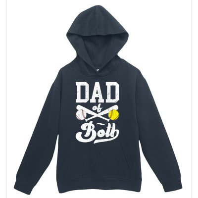 Dad Of Both Proud Softball Baseball Dad Gift Urban Pullover Hoodie