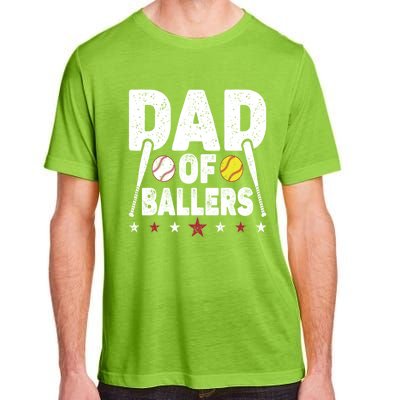 Dad Of Ballers Funny Softball Dad Baseball Dad Cool Gift Adult ChromaSoft Performance T-Shirt