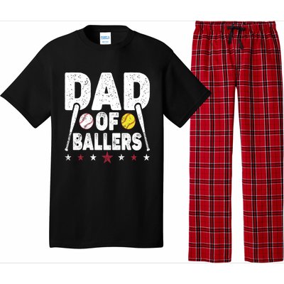 Dad Of Ballers Funny Softball Dad Baseball Dad Cool Gift Pajama Set