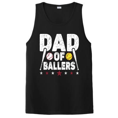 Dad Of Ballers Funny Softball Dad Baseball Dad Cool Gift PosiCharge Competitor Tank