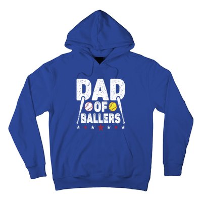 Dad Of Ballers Funny Softball Dad Baseball Dad Cool Gift Hoodie