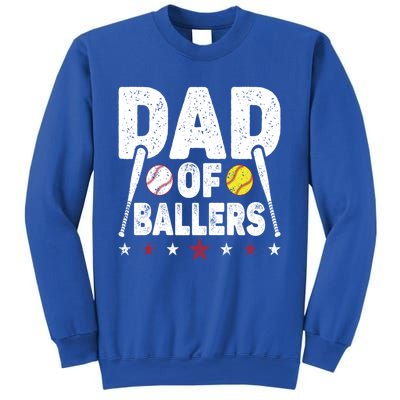 Dad Of Ballers Funny Softball Dad Baseball Dad Cool Gift Sweatshirt