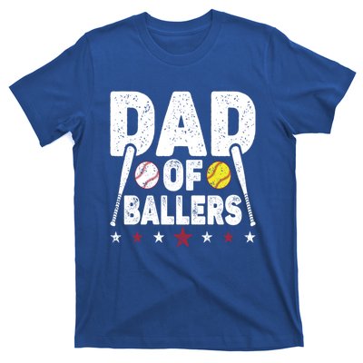 Dad Of Ballers Funny Softball Dad Baseball Dad Cool Gift T-Shirt