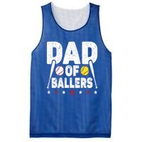 Dad Of Ballers Funny Softball Dad Baseball Dad Cool Gift Mesh Reversible Basketball Jersey Tank