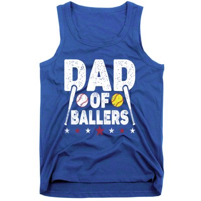 Dad Of Ballers Funny Softball Dad Baseball Dad Cool Gift Tank Top