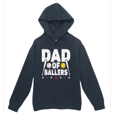 Dad Of Ballers Funny Softball Dad Baseball Dad Cool Gift Urban Pullover Hoodie