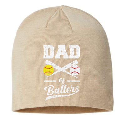 Dad Of Ballers Dad Of Baseball And Softball Player For Dad Sustainable Beanie