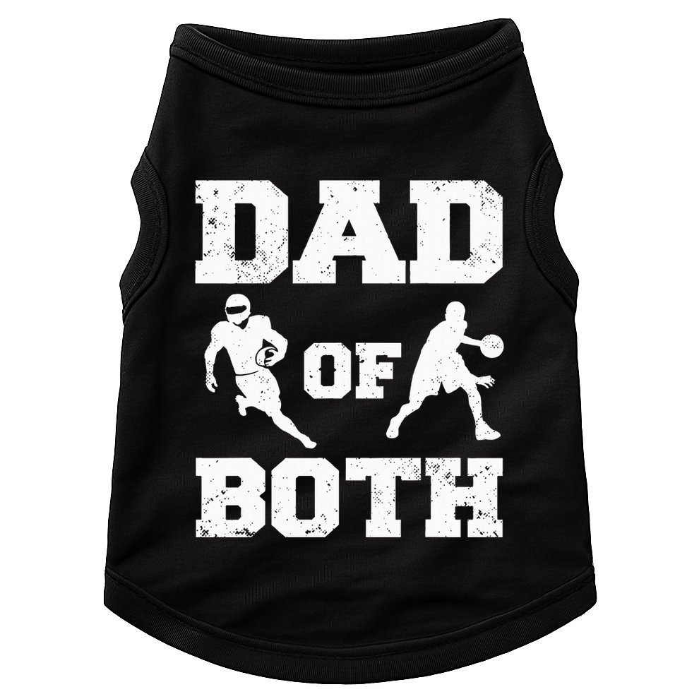 Dad Of Both Funny Football Basketball Dad Doggie Tank