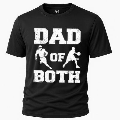 Dad Of Both Funny Football Basketball Dad Performance Shirt
