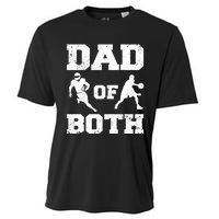 Dad Of Both Funny Football Basketball Dad Cooling Performance Crew T-Shirt