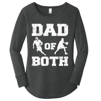 Dad Of Both Funny Football Basketball Dad Women's Perfect Tri Tunic Long Sleeve Shirt