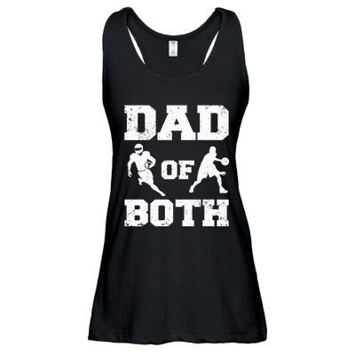 Dad Of Both Funny Football Basketball Dad Ladies Essential Flowy Tank