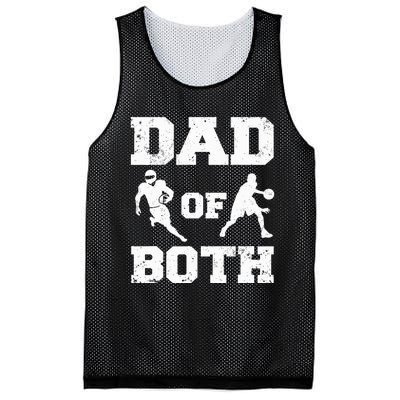 Dad Of Both Funny Football Basketball Dad Mesh Reversible Basketball Jersey Tank