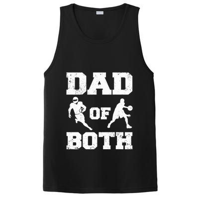 Dad Of Both Funny Football Basketball Dad PosiCharge Competitor Tank