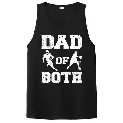 Dad Of Both Funny Football Basketball Dad PosiCharge Competitor Tank