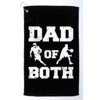 Dad Of Both Funny Football Basketball Dad Golf Towel