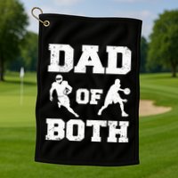 Dad Of Both Funny Football Basketball Dad Golf Towel