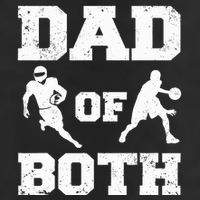 Dad Of Both Funny Football Basketball Dad Golf Towel