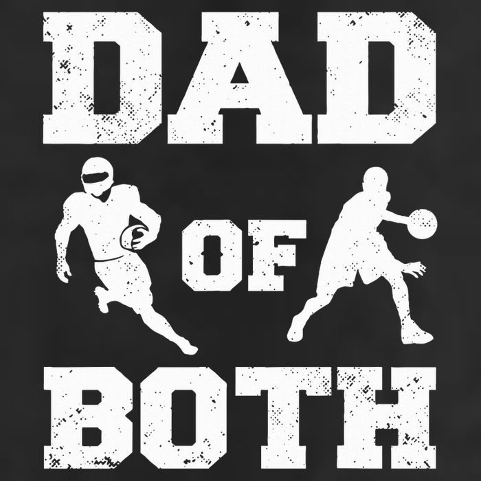 Dad Of Both Funny Football Basketball Dad Golf Towel