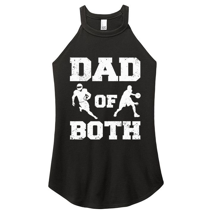 Dad Of Both Funny Football Basketball Dad Women's Perfect Tri Rocker Tank