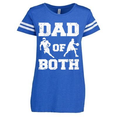 Dad Of Both Funny Football Basketball Dad Enza Ladies Jersey Football T-Shirt