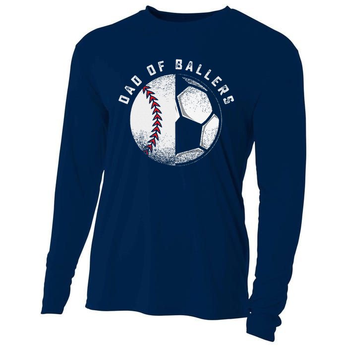 Dad Of Ballers Father Son Soccer Baseball Player Coach Gift Cooling Performance Long Sleeve Crew