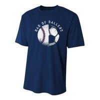 Dad Of Ballers Father Son Soccer Baseball Player Coach Gift Youth Performance Sprint T-Shirt