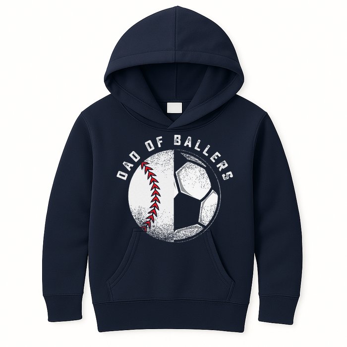 Dad Of Ballers Father Son Soccer Baseball Player Coach Gift Kids Hoodie