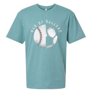 Dad Of Ballers Father Son Soccer Baseball Player Coach Gift Sueded Cloud Jersey T-Shirt