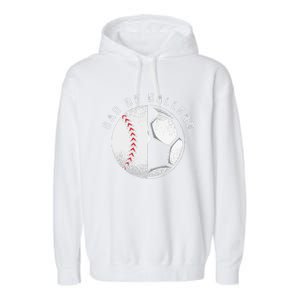 Dad Of Ballers Father Son Soccer Baseball Player Coach Gift Garment-Dyed Fleece Hoodie