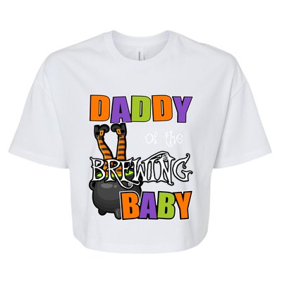 Daddy Of Brewing Halloween Theme Shower Spooky Cool Gift Bella+Canvas Jersey Crop Tee