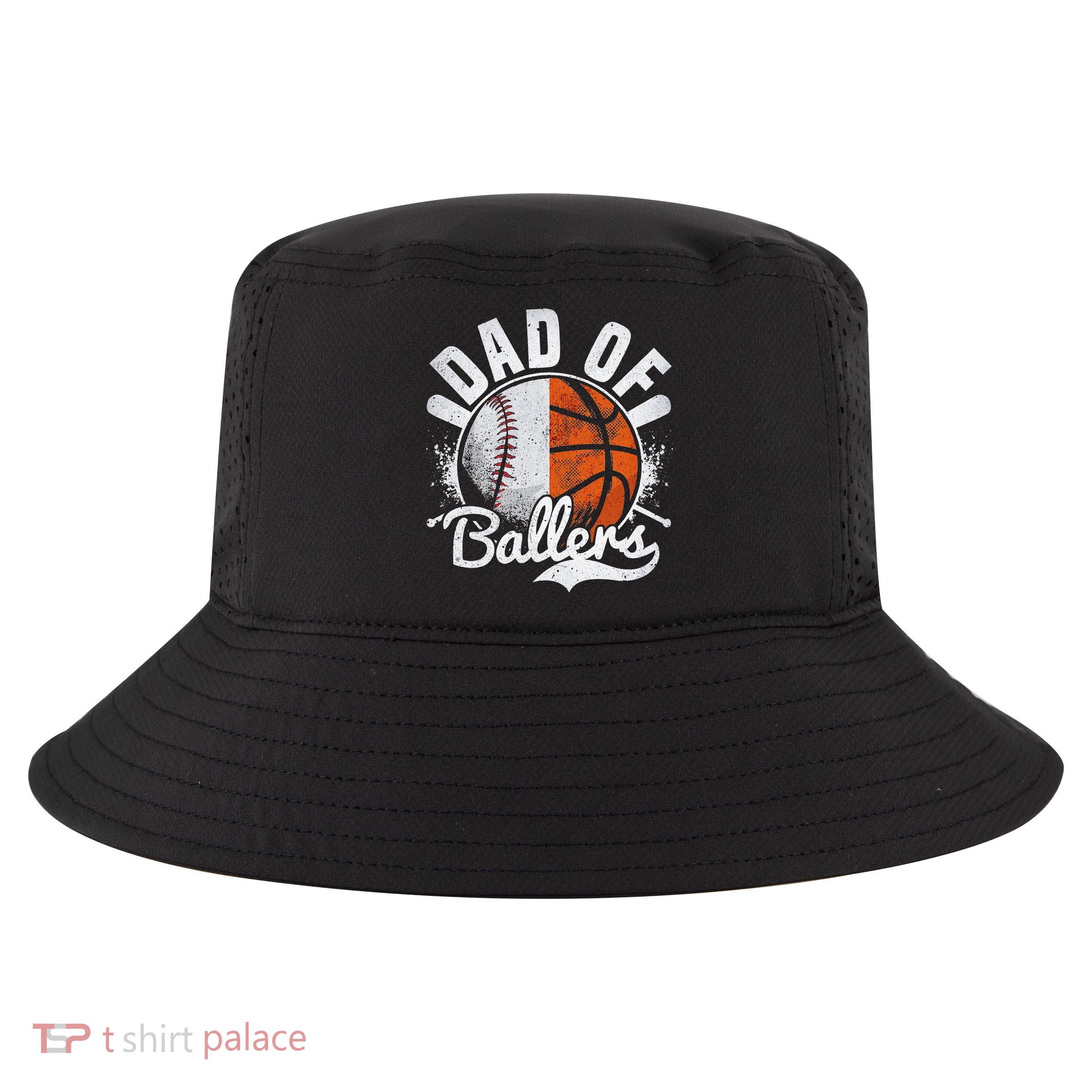 Dad Of Both Baseball Basketball Dad of Ballers Cool Comfort Performance Bucket Hat