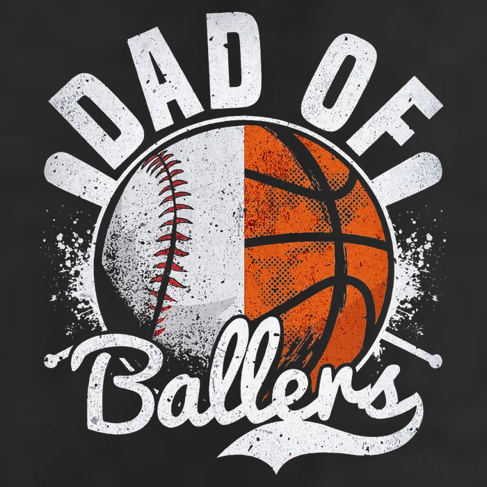 Dad Of Both Baseball Basketball Dad of Ballers Cool Comfort Performance Bucket Hat
