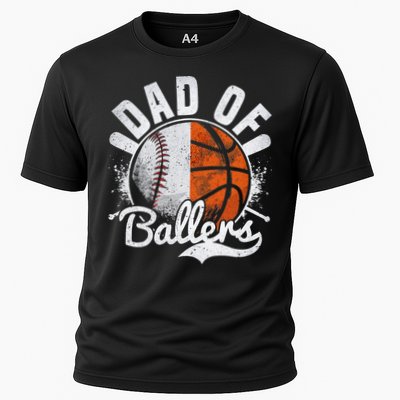 Dad Of Both Baseball Basketball Dad of Ballers Performance Shirt