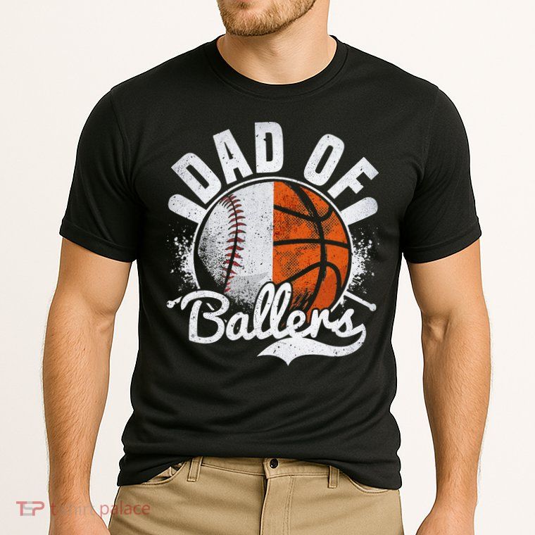 Dad Of Both Baseball Basketball Dad of Ballers Performance Shirt
