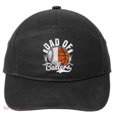 Dad Of Both Baseball Basketball Dad of Ballers 7-Panel Snapback Hat