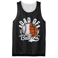 Dad Of Both Baseball Basketball Dad of Ballers Mesh Reversible Basketball Jersey Tank