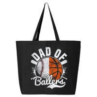 Dad Of Both Baseball Basketball Dad of Ballers 25L Jumbo Tote