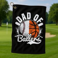 Dad Of Both Baseball Basketball Dad of Ballers Golf Towel